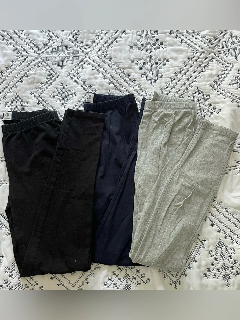 GAP Kids Leggings Trio — Black, Navy, Light Gray